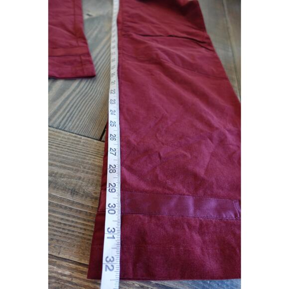 Bebe Pants Womens 8 Burgundy Red Stretch Utility Cargo Satin Trim Belted Mid Y2K - Picture 8 of 10